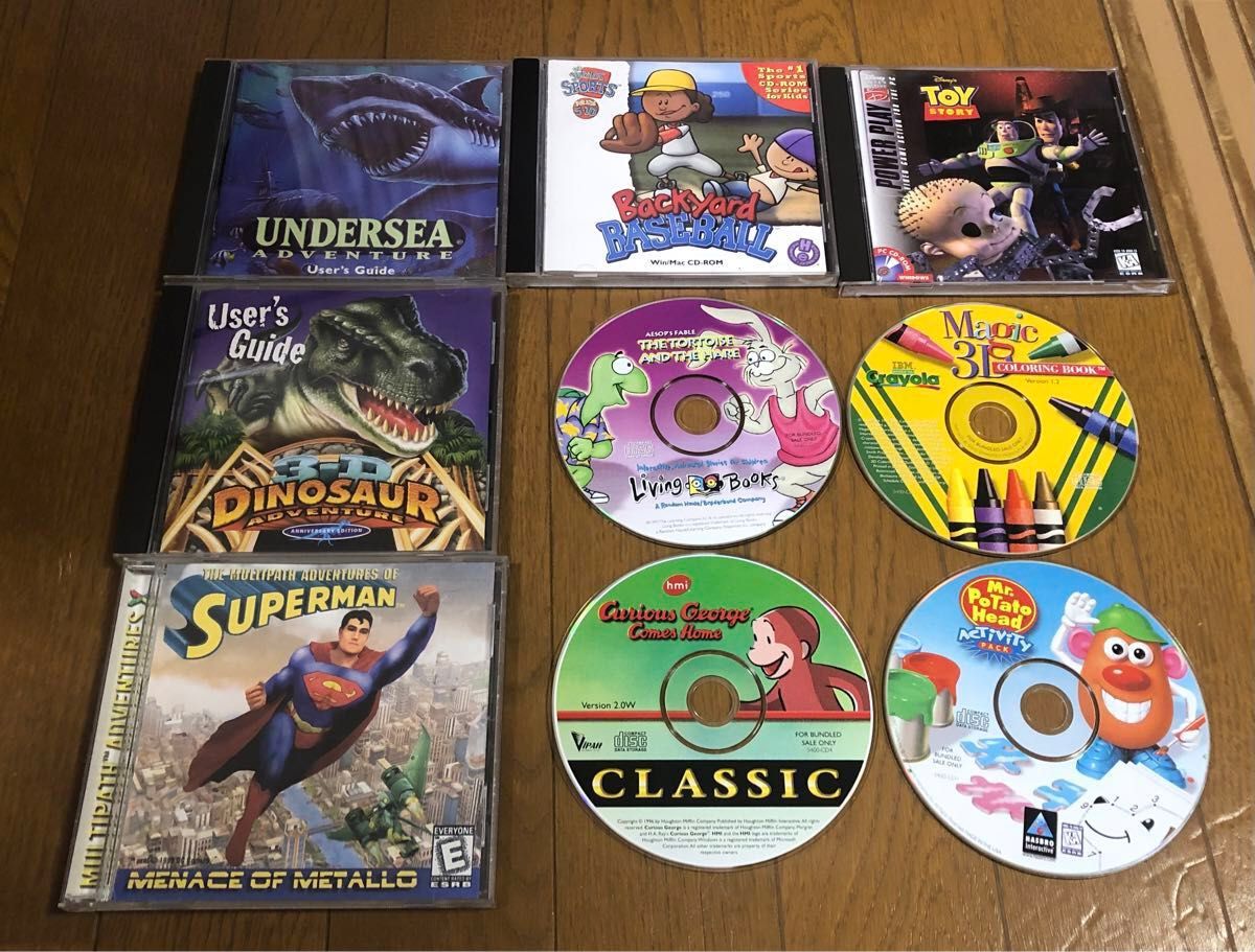 古いアメリカのPCソフト Win95-98頃のソフト CD-ROM ディスク9枚 動作