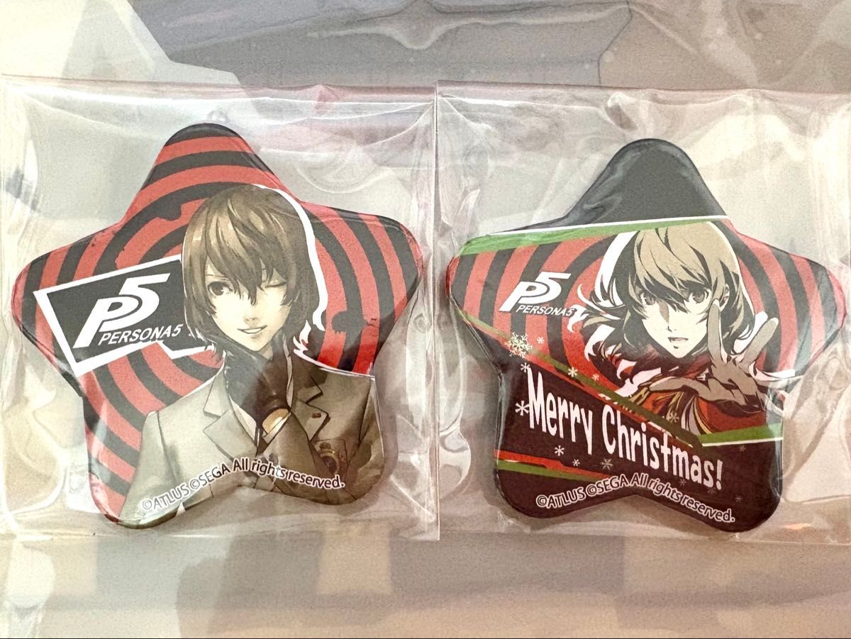 P5R ペルソナ5 明智吾郎 プリロール 限定 スター缶バッジ 2種セット