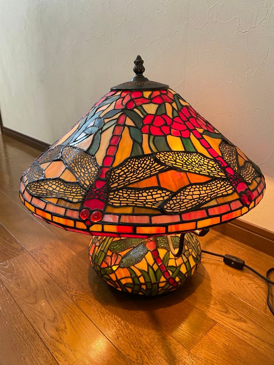 アンティーク ステンドグラス 卓上ランプ トンボ とんぼ ティファニー