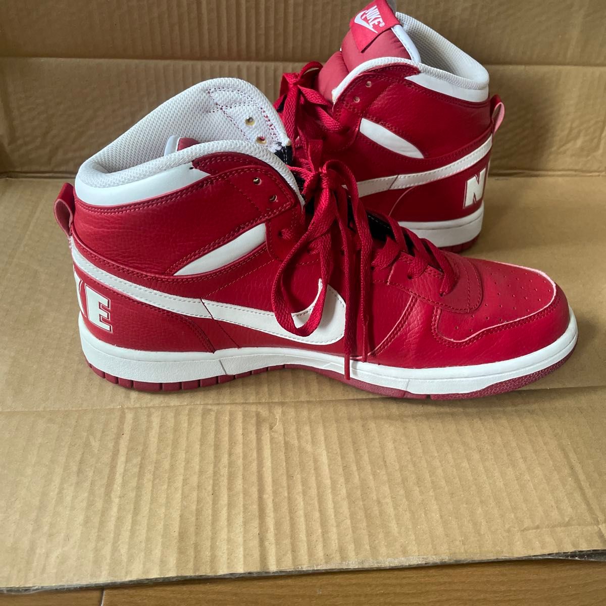 NIKE ビックナイキ ハイ ハイカットスニーカー レッド｜Yahoo!フリマ