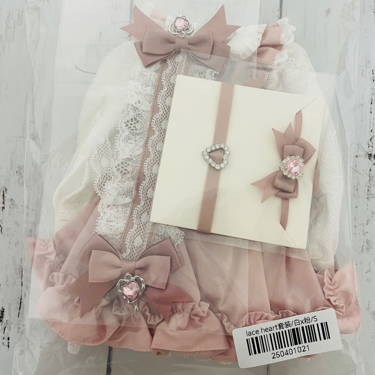 ドール服 SDM MDD psycho-lab Lace Heartsフルセット 薄いピンク