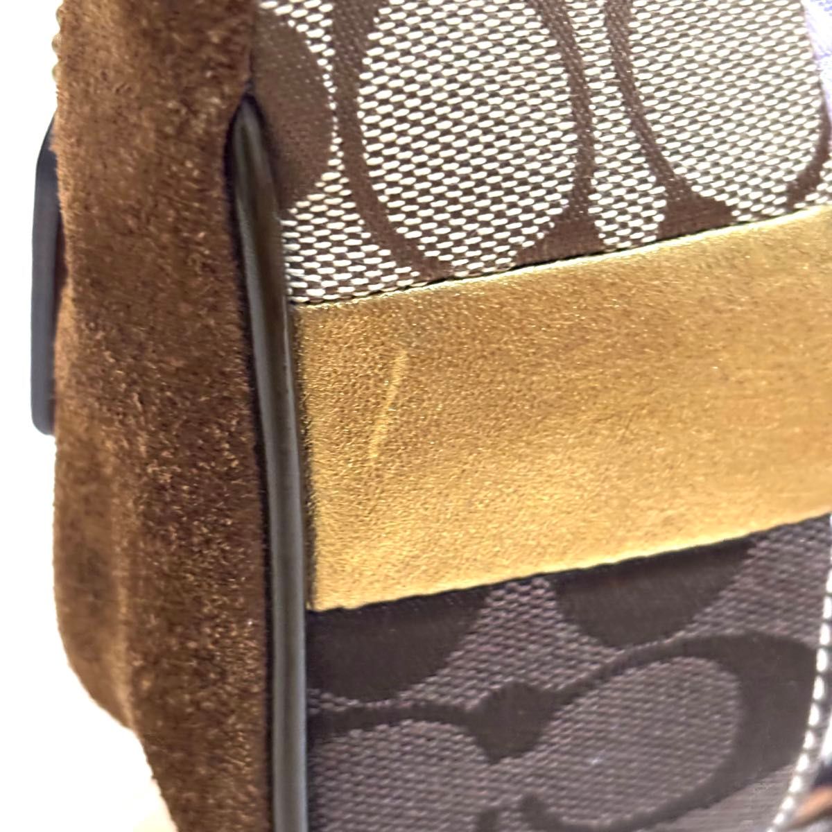 希少 美品 COACH コーチ アクセサリーポーチ ハンドバッグ レザー
