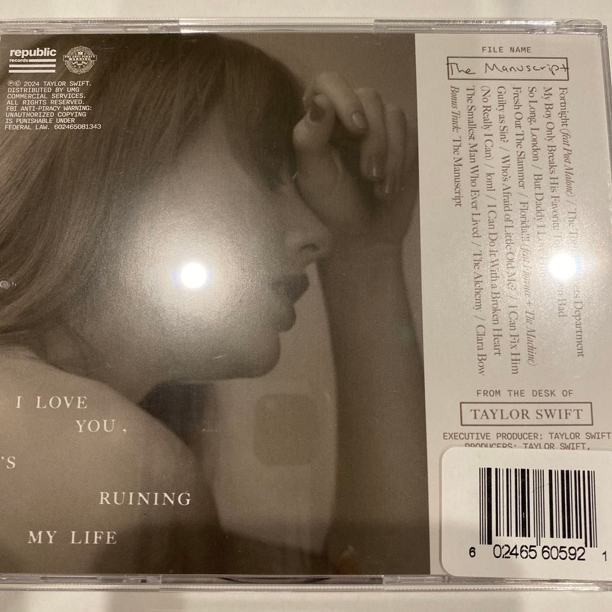 テイラー・スウィフト Taylor Swift THE TORTURED POETS DEPARTMENT