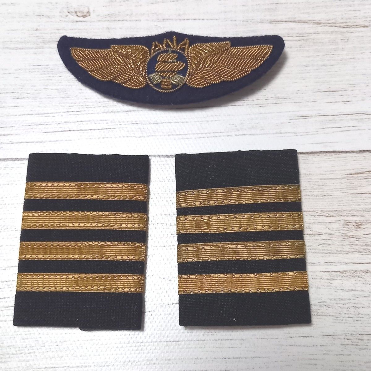 ANA 全日空 パイロットウイング バッチ 機長階級章セット｜Yahoo