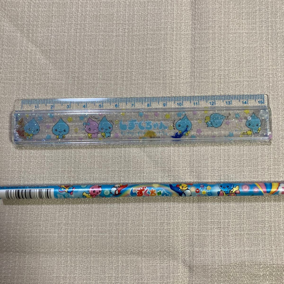 しずくちゃん定規15センチとえんぴつHB 1本のセット 平成 レトロ 当時