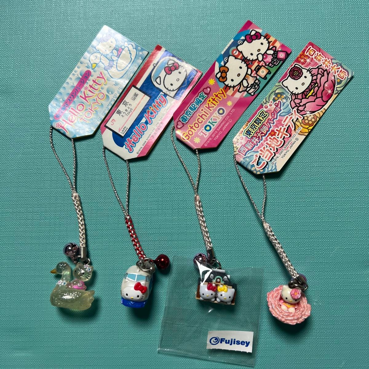 クールスイーツキティトリプルコーンファスナーマスコット根付チャーム