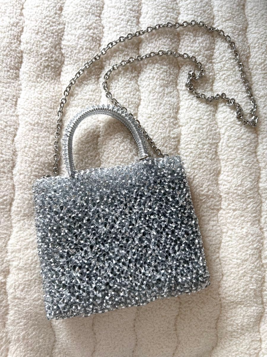即日発送 アンテプリマ風 ビーズ ワイヤーバッグ ショルダー 新品未