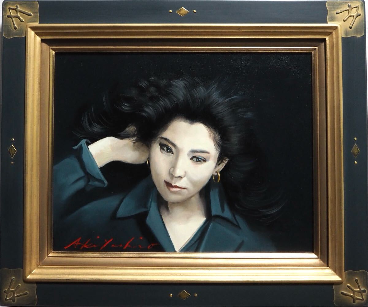 Yahoo!オークション - 真作 八代亜紀 油彩画 F6号 優い 自画像貴重名画