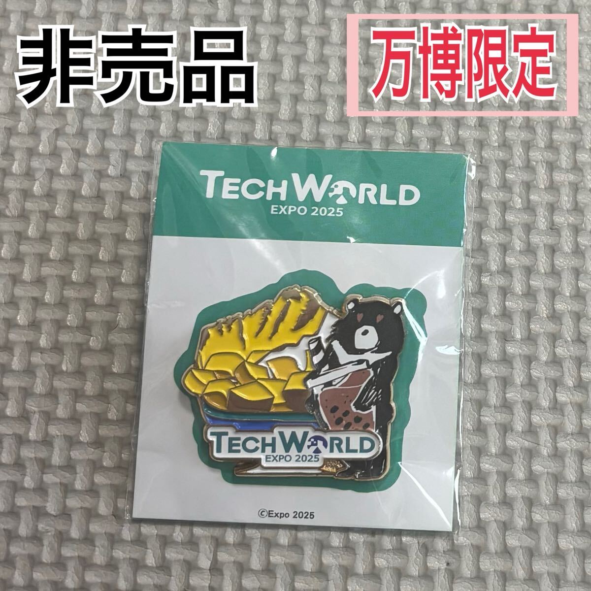 非売品 新品 未開封 テックワールド TECH WORLD ピンバッチ 大阪関西