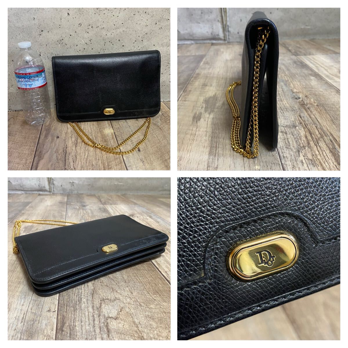 本物 クリスチャンディオール Diorロゴ レザー チェーンショルダー