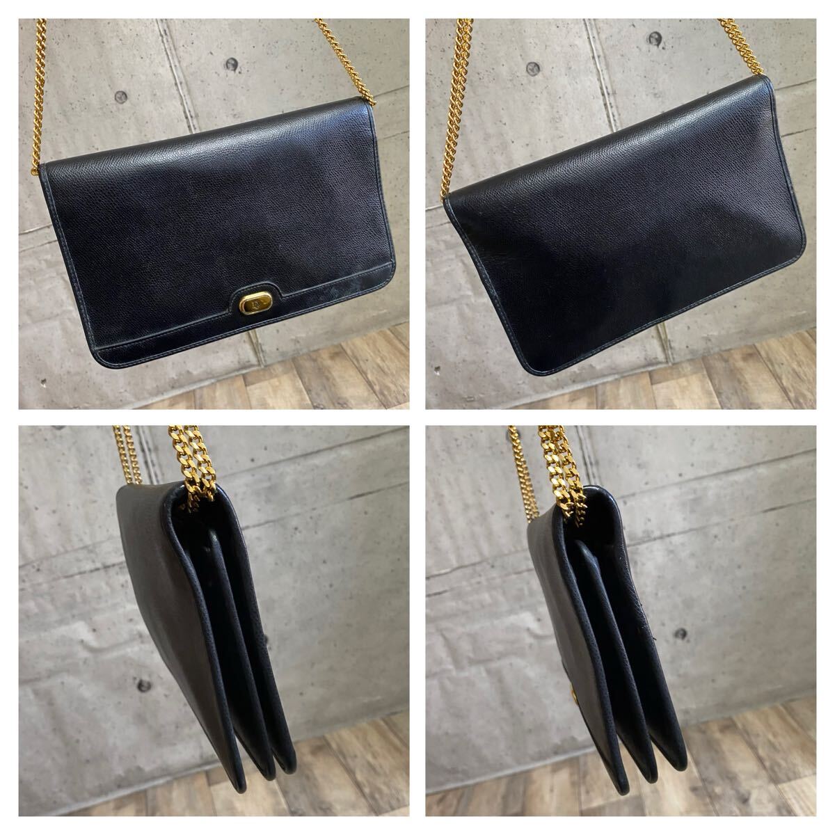 本物 クリスチャンディオール Diorロゴ レザー チェーンショルダー