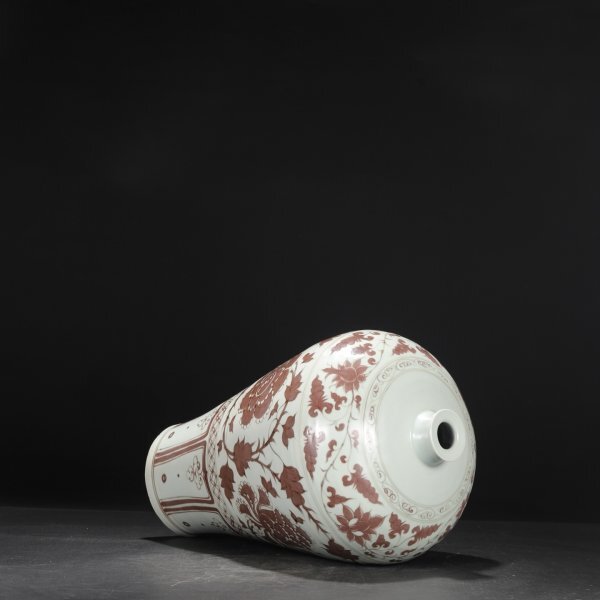 中国美術 釉裏紅 瓶 美品(K-HA504) 中国美術 釉裏紅 瓶 美品(K-HA504