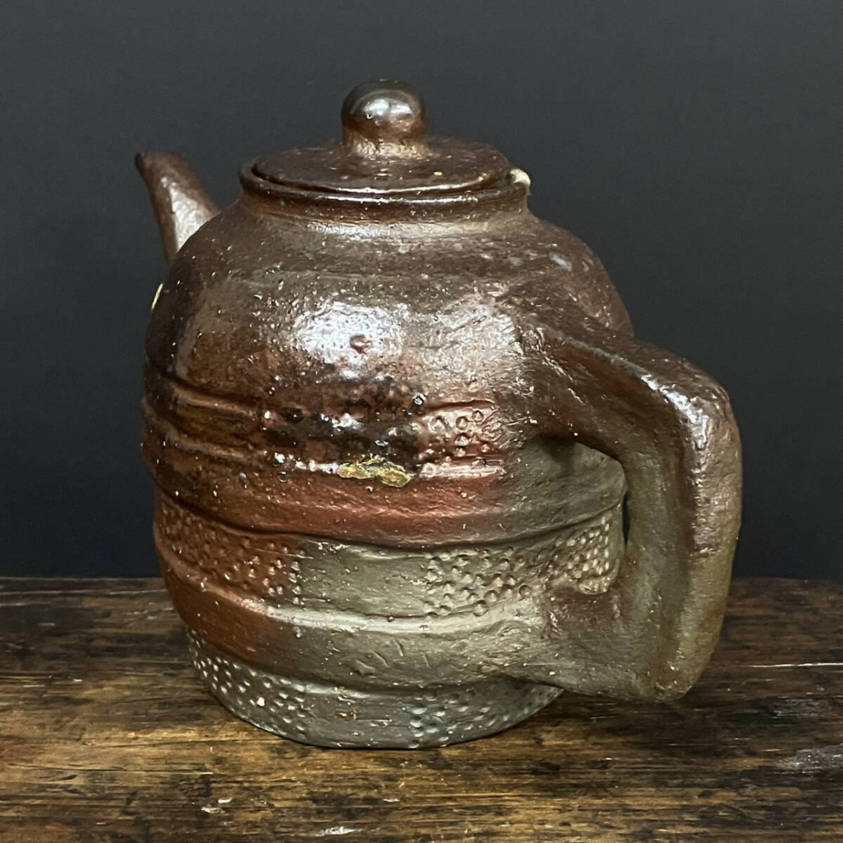 限定セル【希少品】伝説の陶芸家 國吉清尚 焼締 珊瑚紋 小湯呑 ぐい呑 泡盛