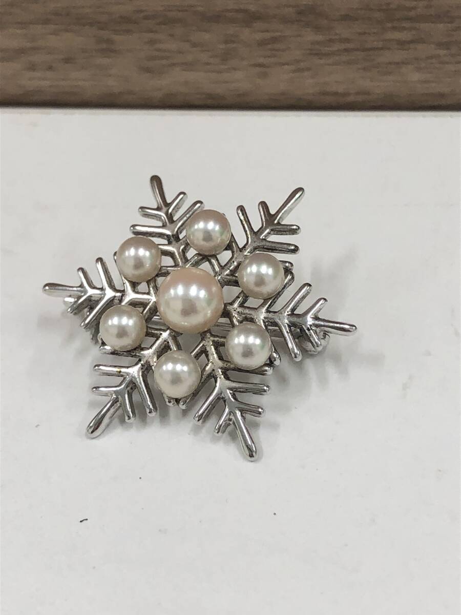 Yahoo!オークション - ミキモト 雪の結晶 パール ブローチ スノーフレ