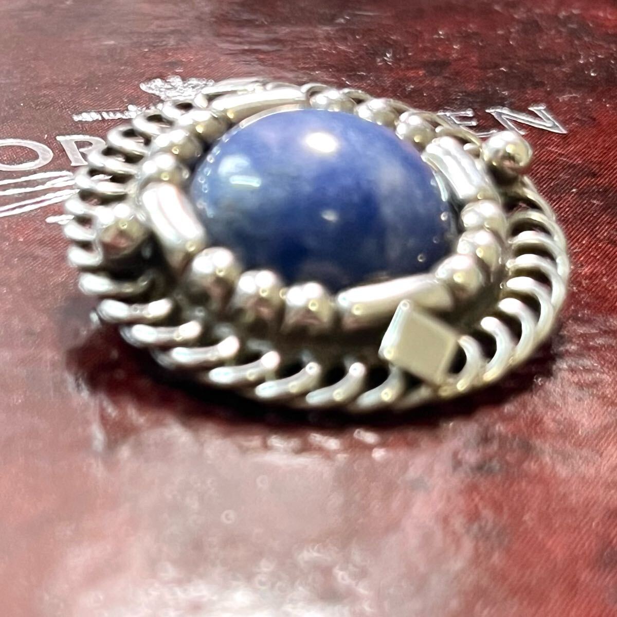 希少 美品 Georg Jensen ジョージジェンセン ソーダライト ブローチ