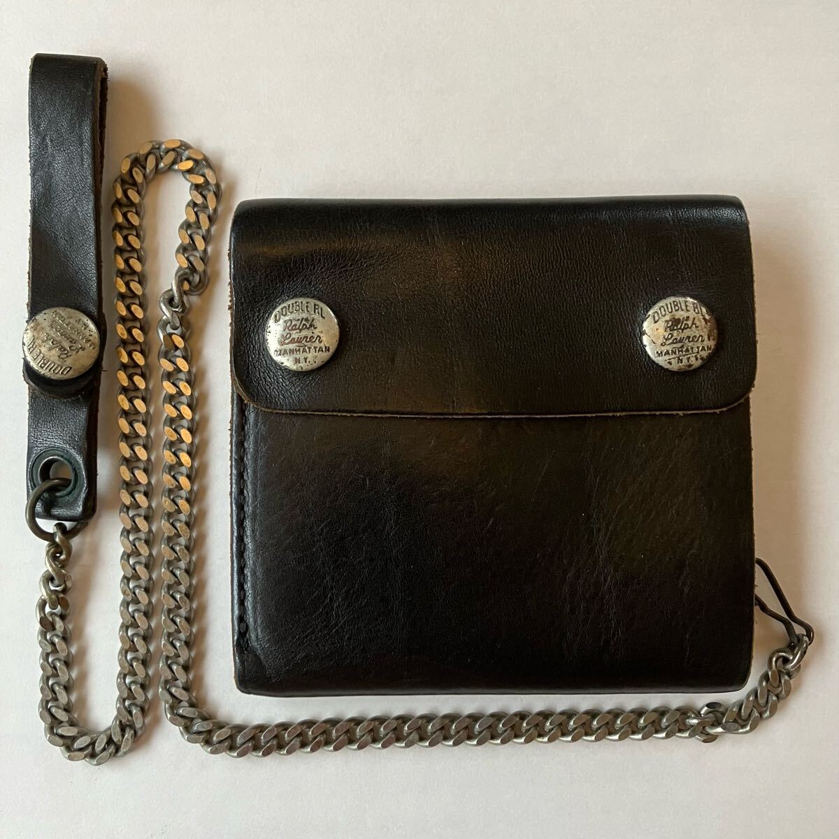 未使用品 RRL ダブルアールエル レザーチェーンウォレット 財布