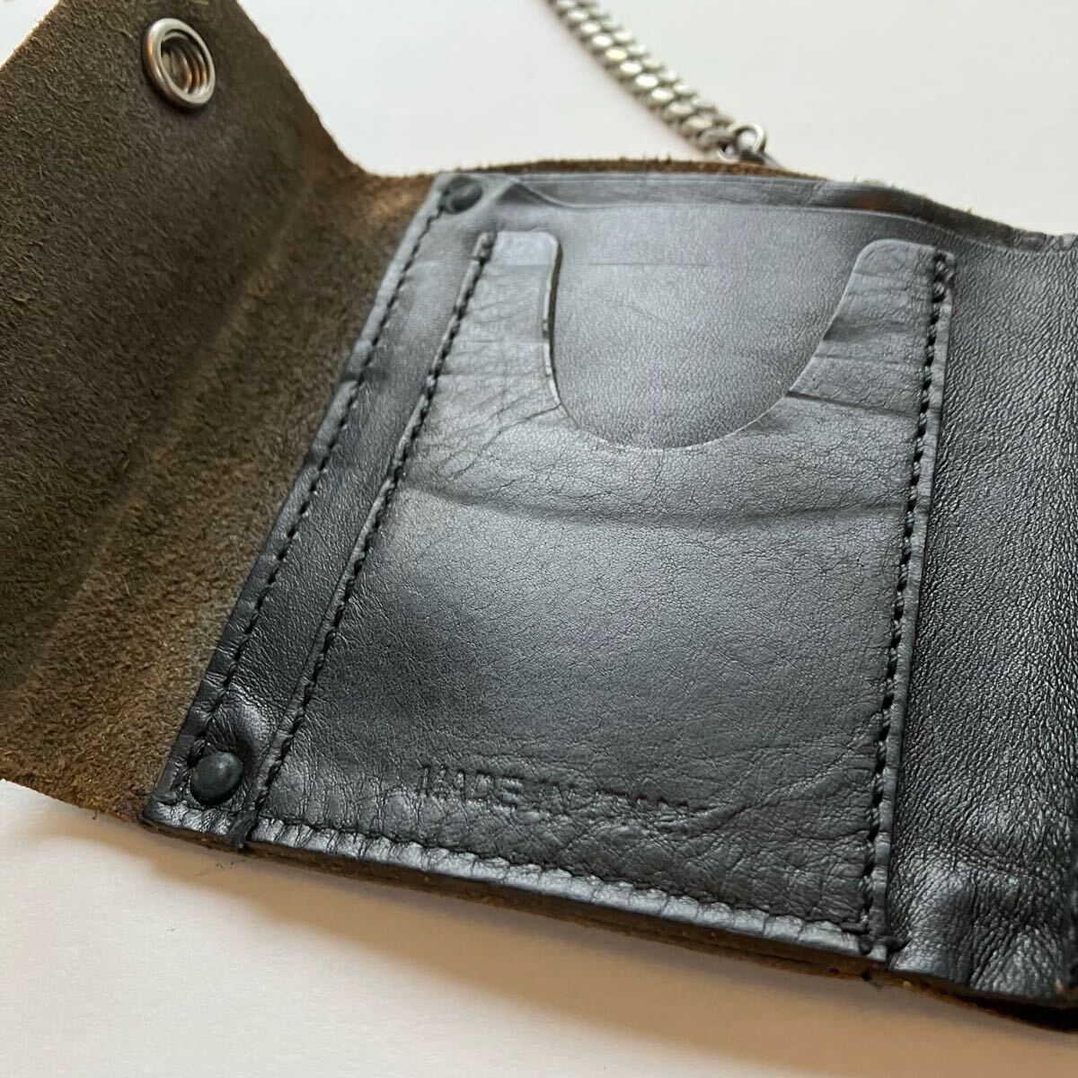未使用品 RRL ダブルアールエル レザーチェーンウォレット 財布