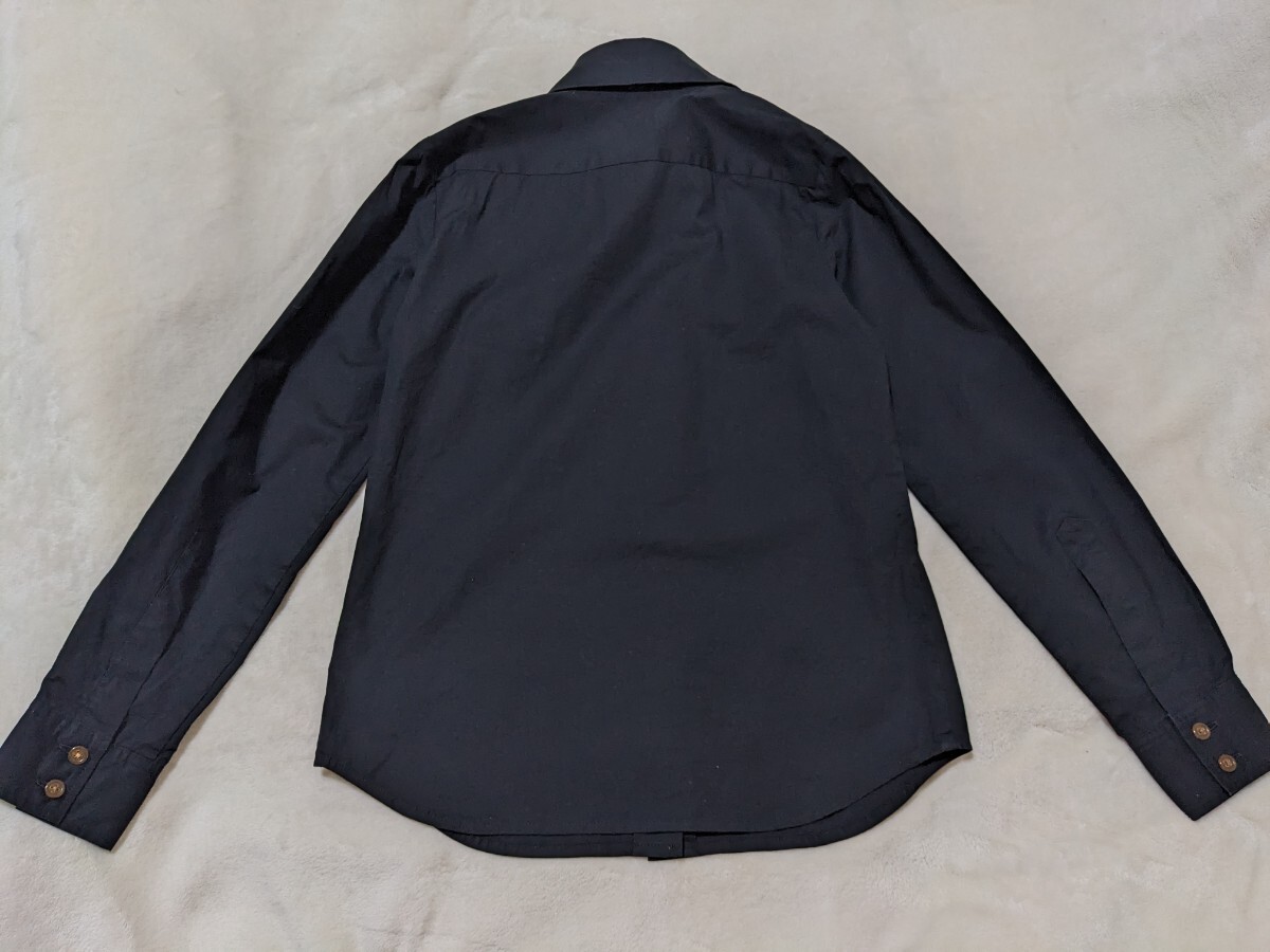 Vivienne Westwood RED LABEL 丸襟 長袖シャツ ブラウス 2 M 黒 オーブ