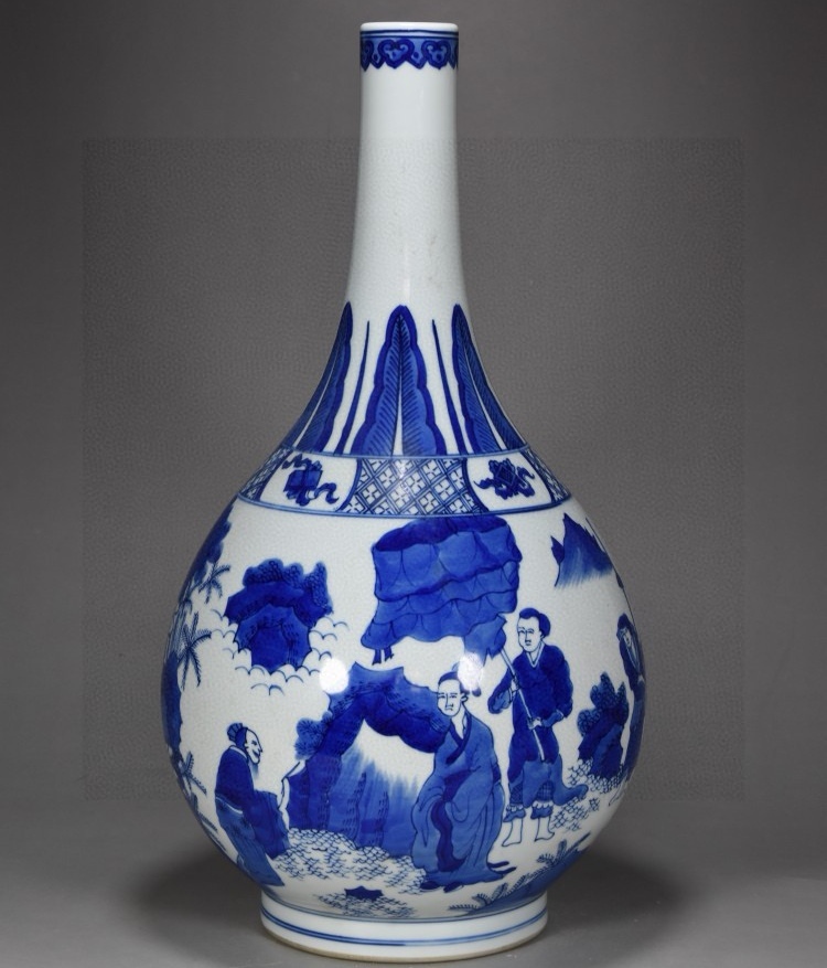 中国美術 大清康熙年製 釉裏紅花瓶 高約19.5㎝ 東Y8-0114☆2Fトヒチ