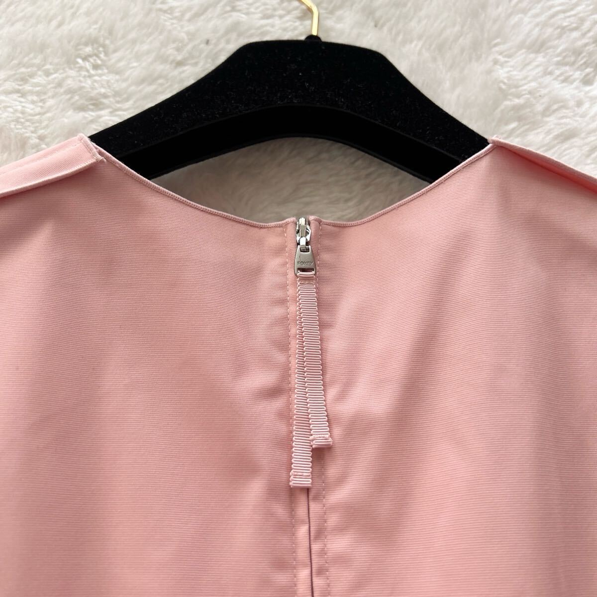 FOXEY フォクシー ノースリーブ ワンピース 40 ピンク フレアスカート