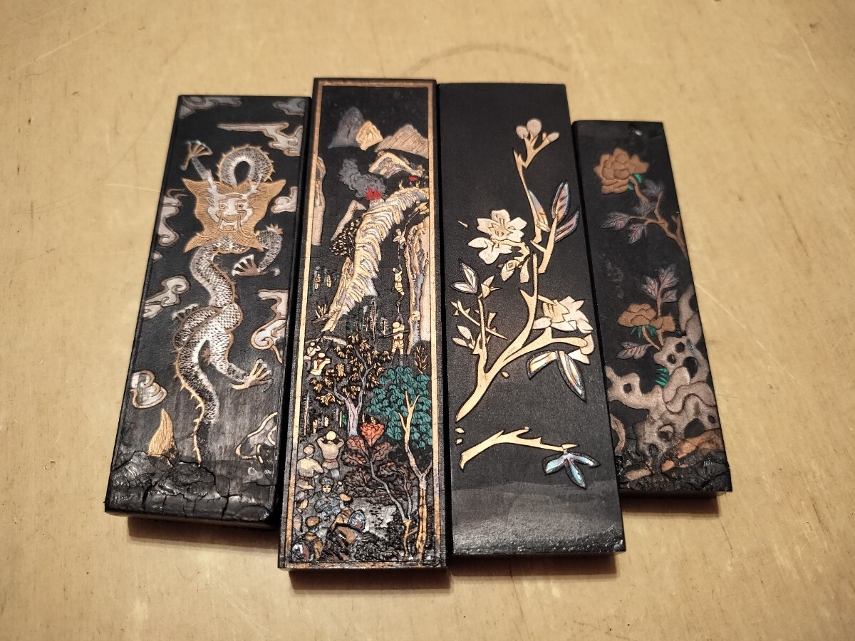 書道具 中国古墨 絢麗光彩 油煙102 上海墨廠 未使用65g 書道具 中国古