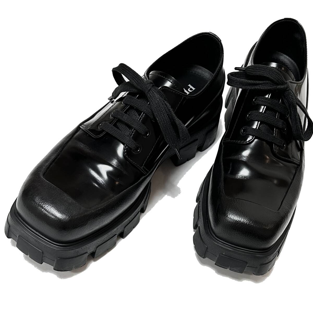 正規品 PRADA モノリスダービーシューズ UK10 5 29 プラダ 革靴 ブーツ