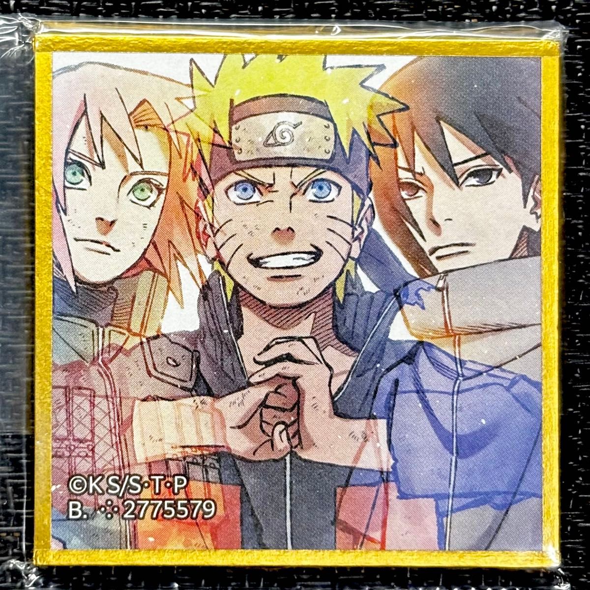NARUTO ナルト 疾風伝 豆ガシャ色紙 第三弾 第七班 ナルト サスケ