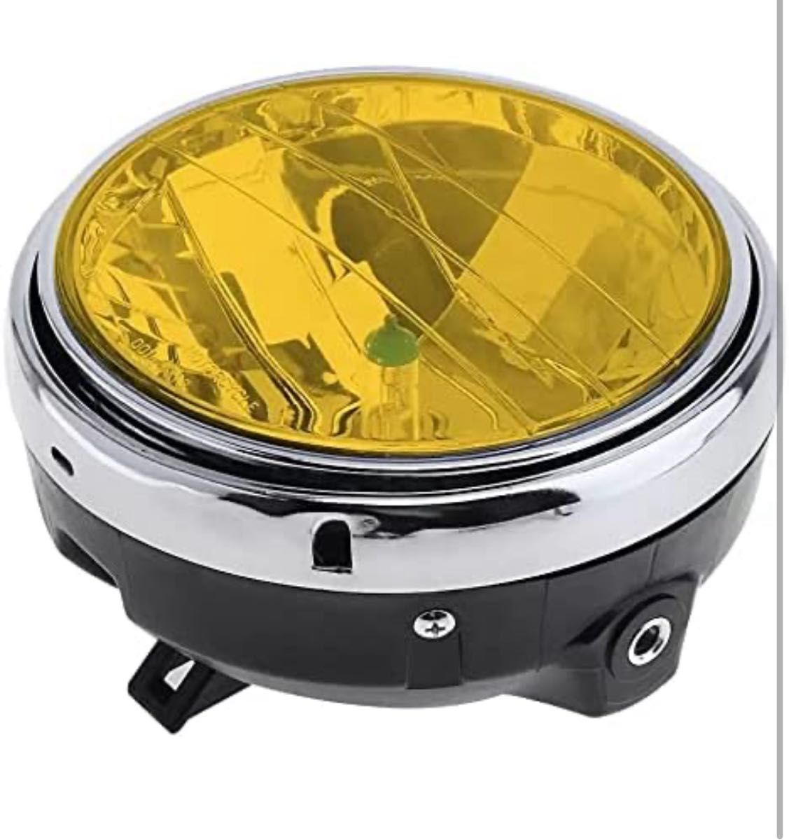 汎用 バイク イエローレンズ イエロー ヘッドライト マーシャル風 旧車