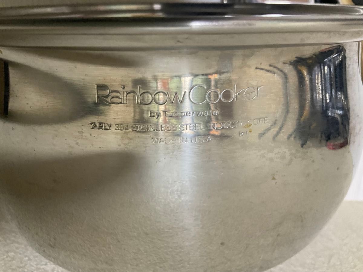 タッパーウェア レインボークッカー 19cm 寸胴鍋 両手鍋 ステンレス鍋