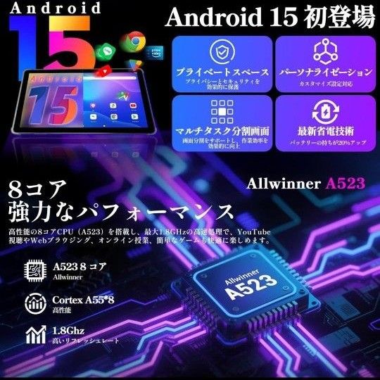 タブレット Android 15 10インチ12GB+64GB+2TB拡張 ケース付き｜Yahoo