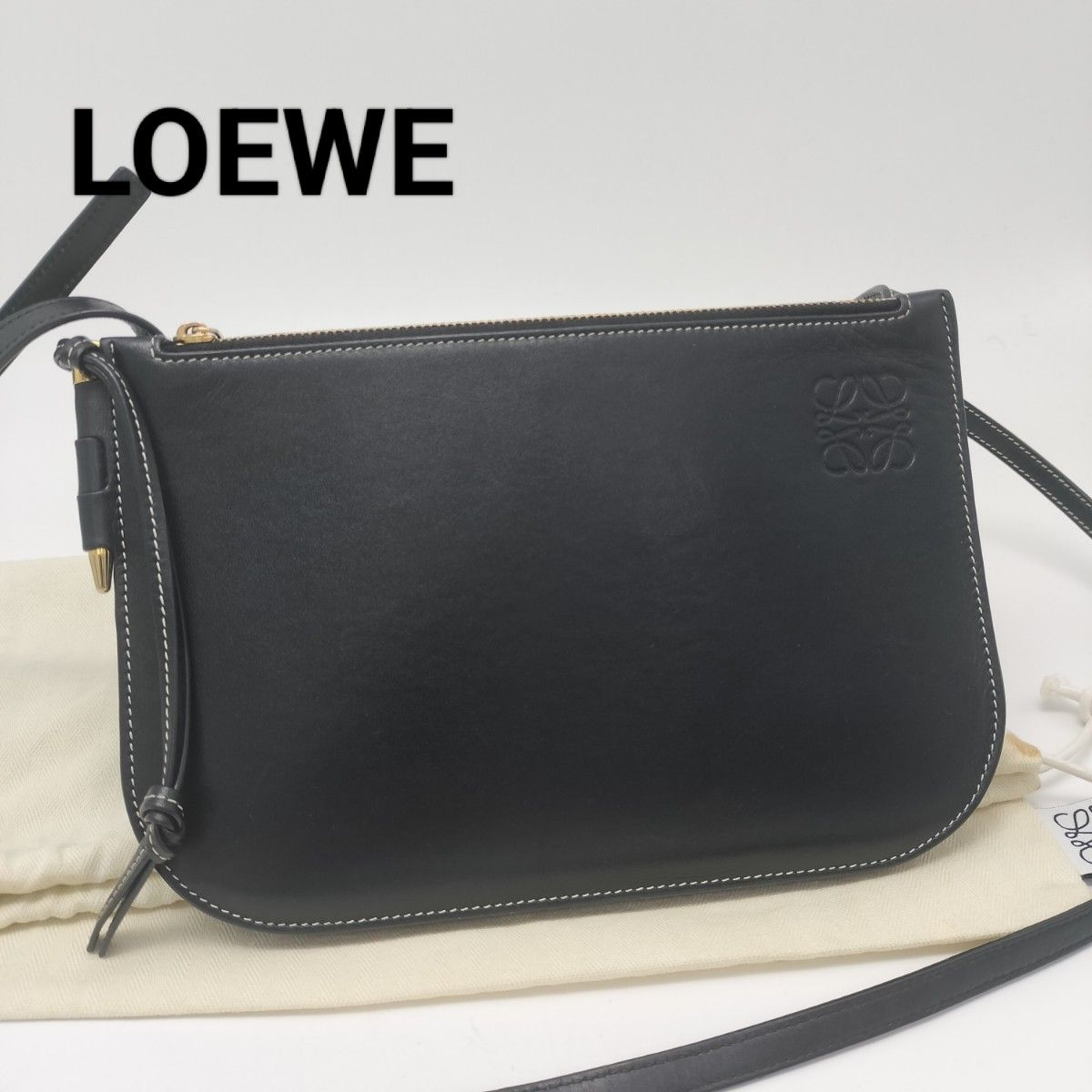 極美品 ロエベ ショルダーポーチ ショルダーバッグ ポシェット レザー