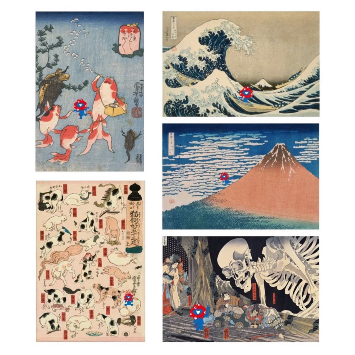 ミャクミャク 浮世絵 和紙絵はがき 葛飾北斎 歌川国芳 ポストカード 5