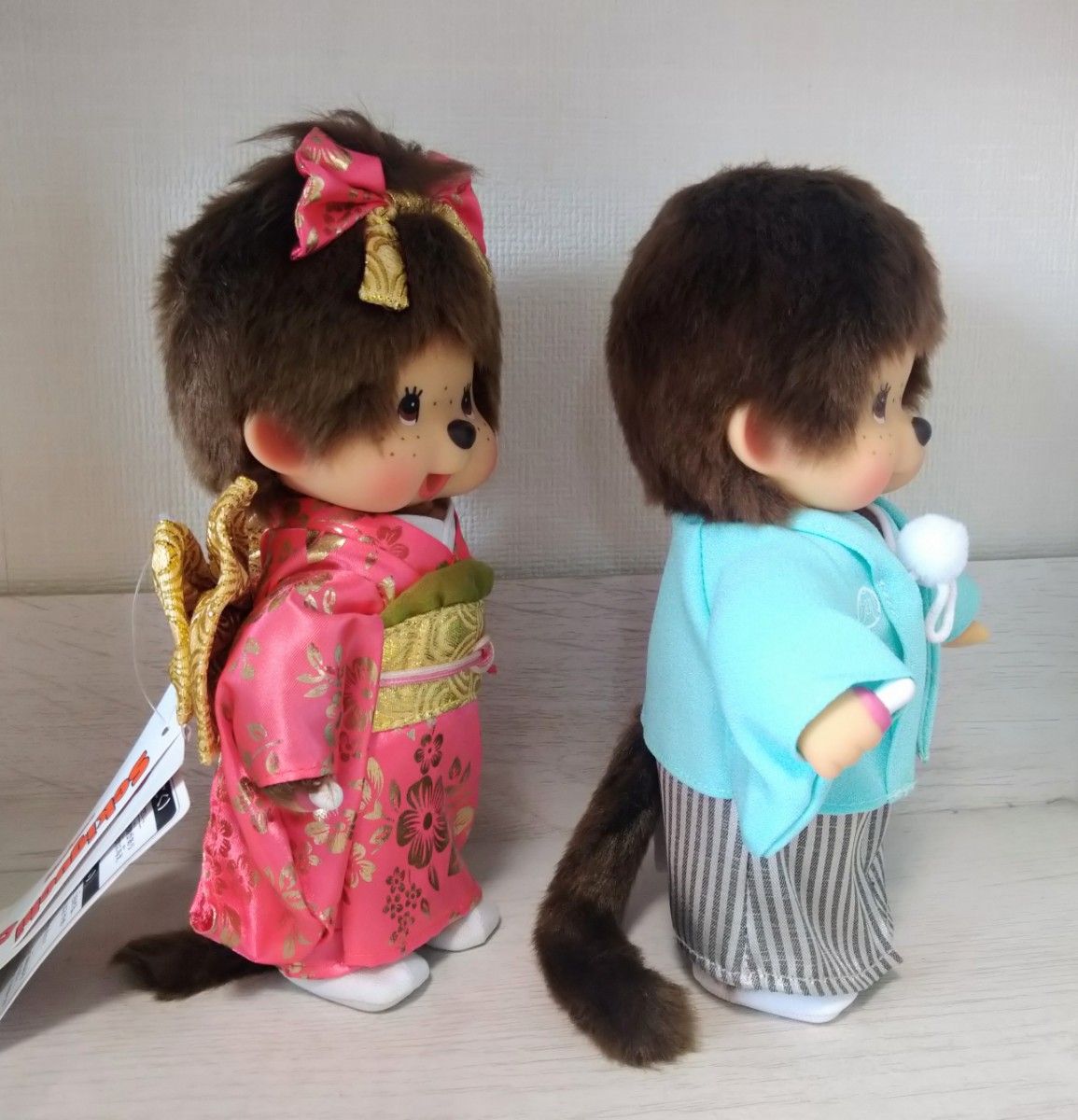 新品 紋付袴 モンチッチ 男の子 女の子 振袖 2体セット 立ちモン