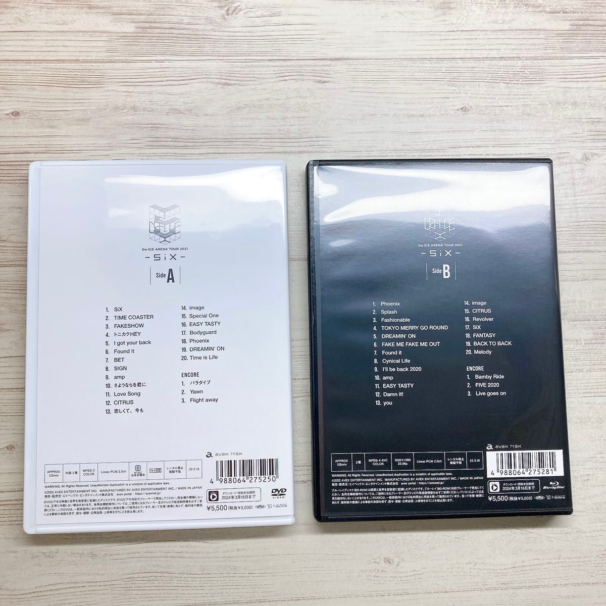 Da-iCE ARENA TOUR 2021 -SiX- Side A B DVD Blu-ray 2枚セット｜Yahoo