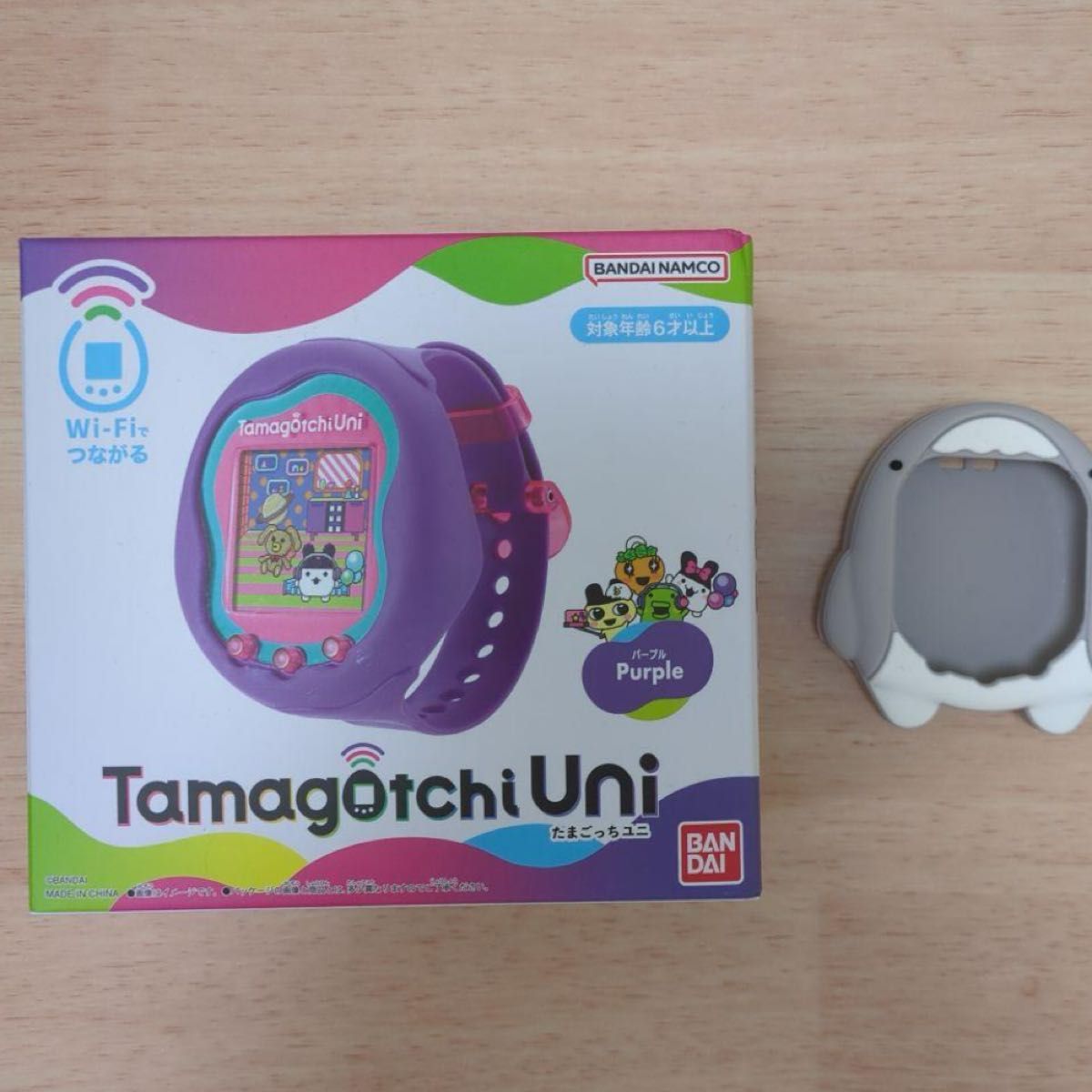 美品 Tamagotchi Uni たまごっちユニ パープル シリコンカバーとガイド