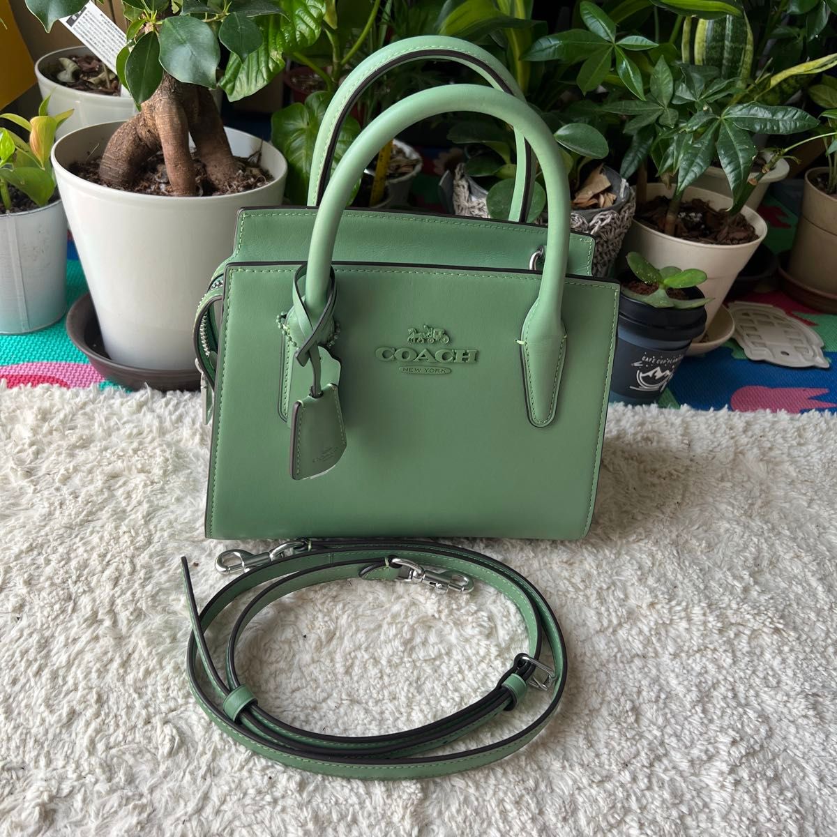 COACH コーチ ミニバッグ グリーン レザー 2way｜Yahoo!フリマ（旧