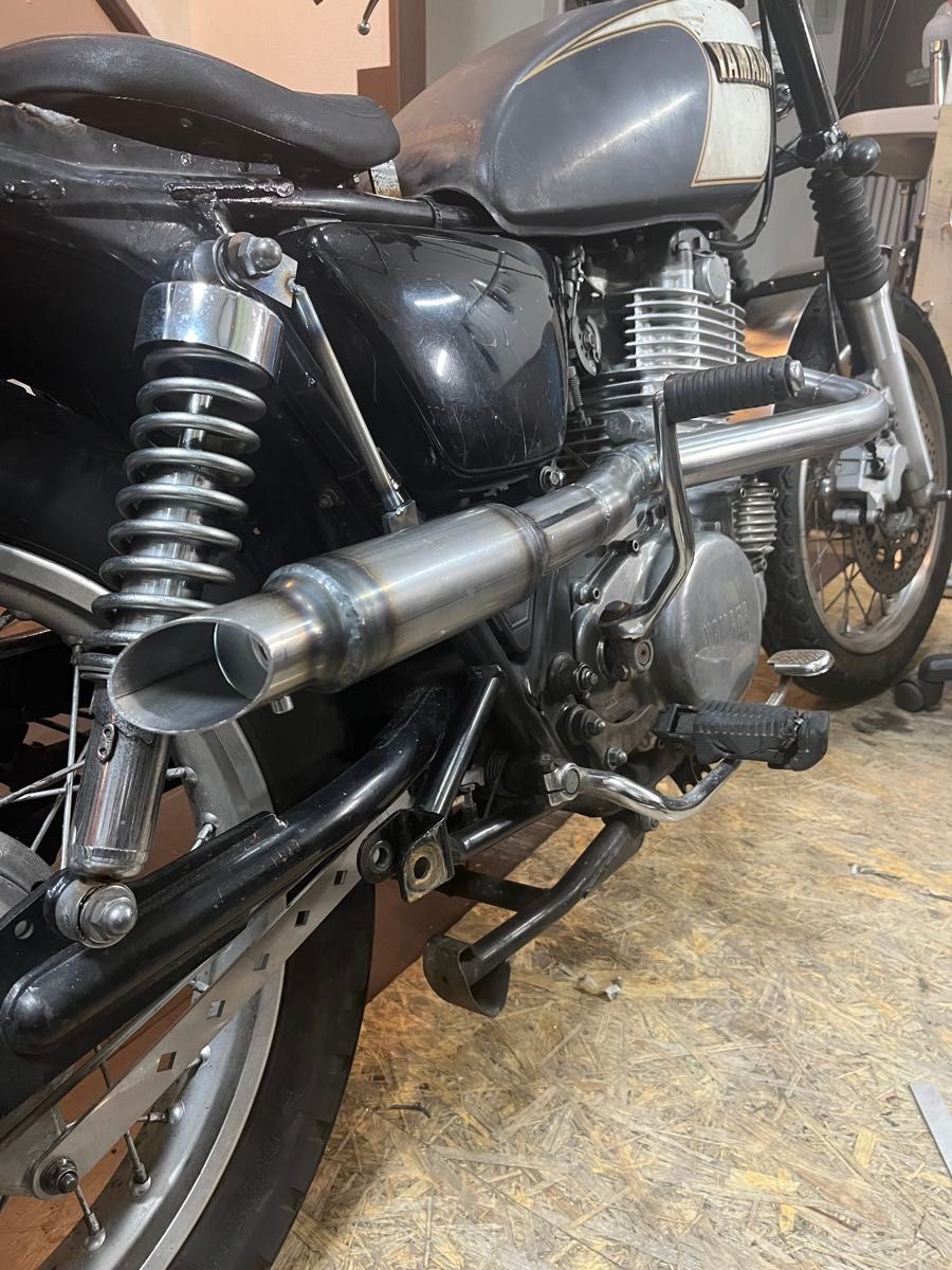 sr400 sr500用 アップマフラーワンオフ品 スチール チョッパー ボバー