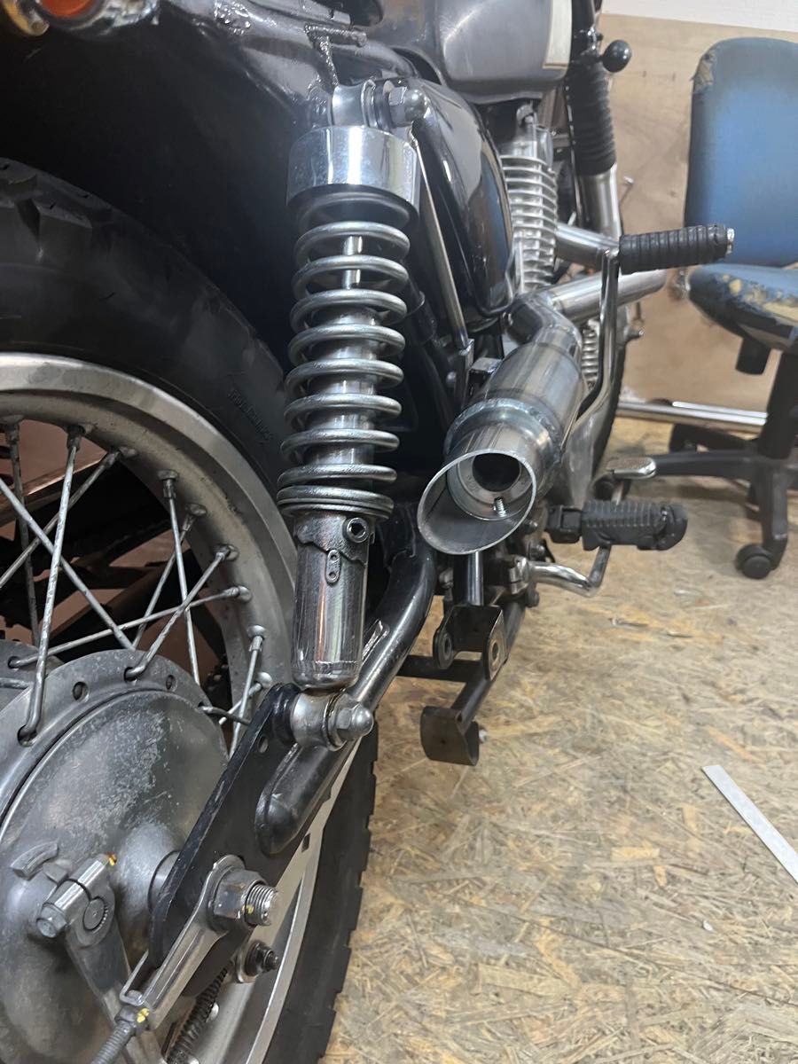 sr400 sr500用 アップマフラーワンオフ品 スチール チョッパー ボバー