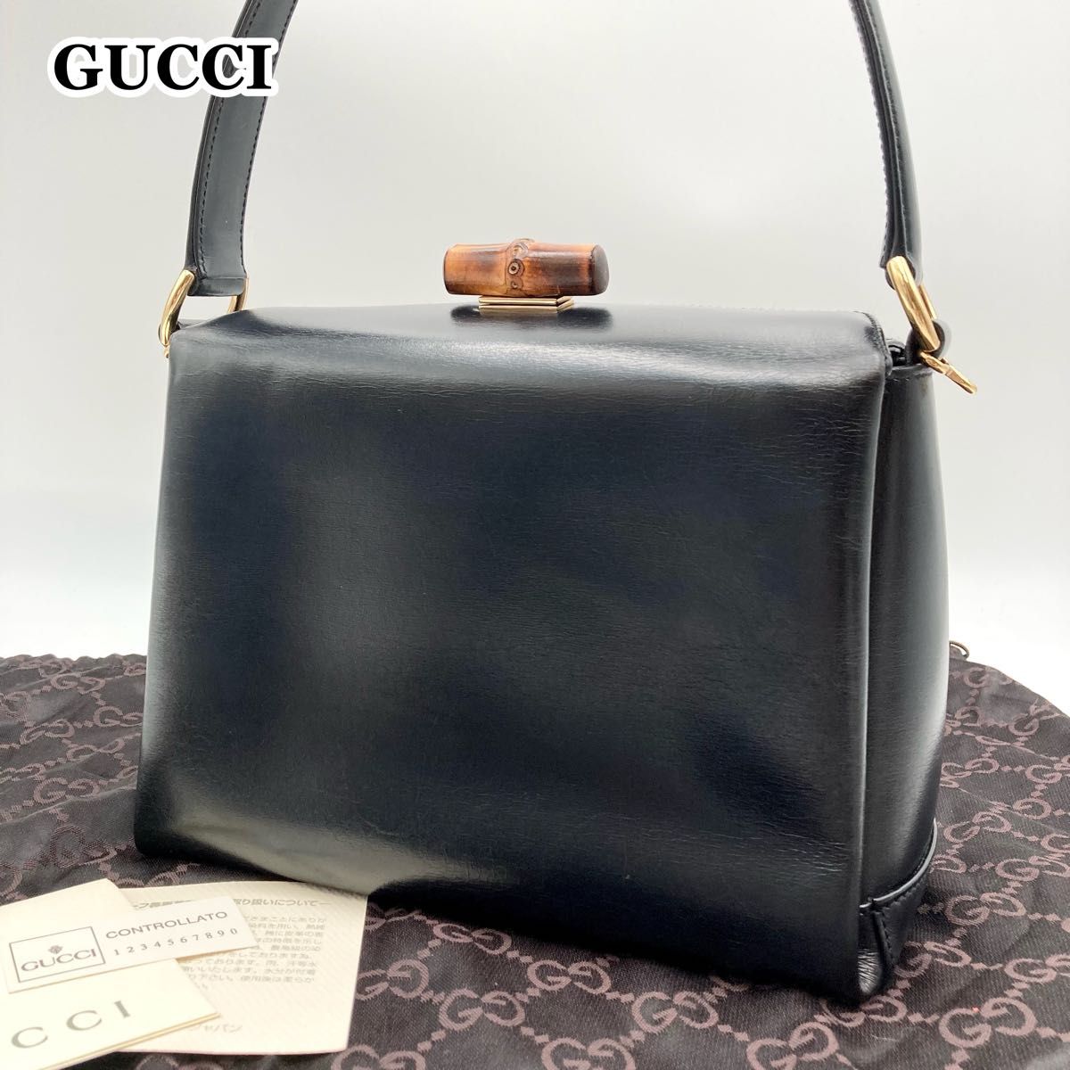 美品】GUCCI グッチ フォーマルバッグ ハンドバッグ バンブー ターン