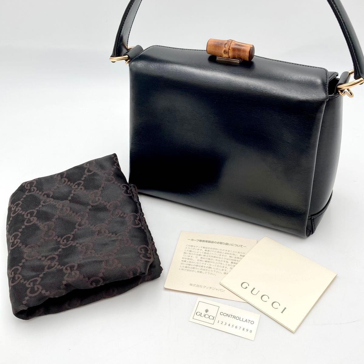 美品】GUCCI グッチ フォーマルバッグ ハンドバッグ バンブー ターン