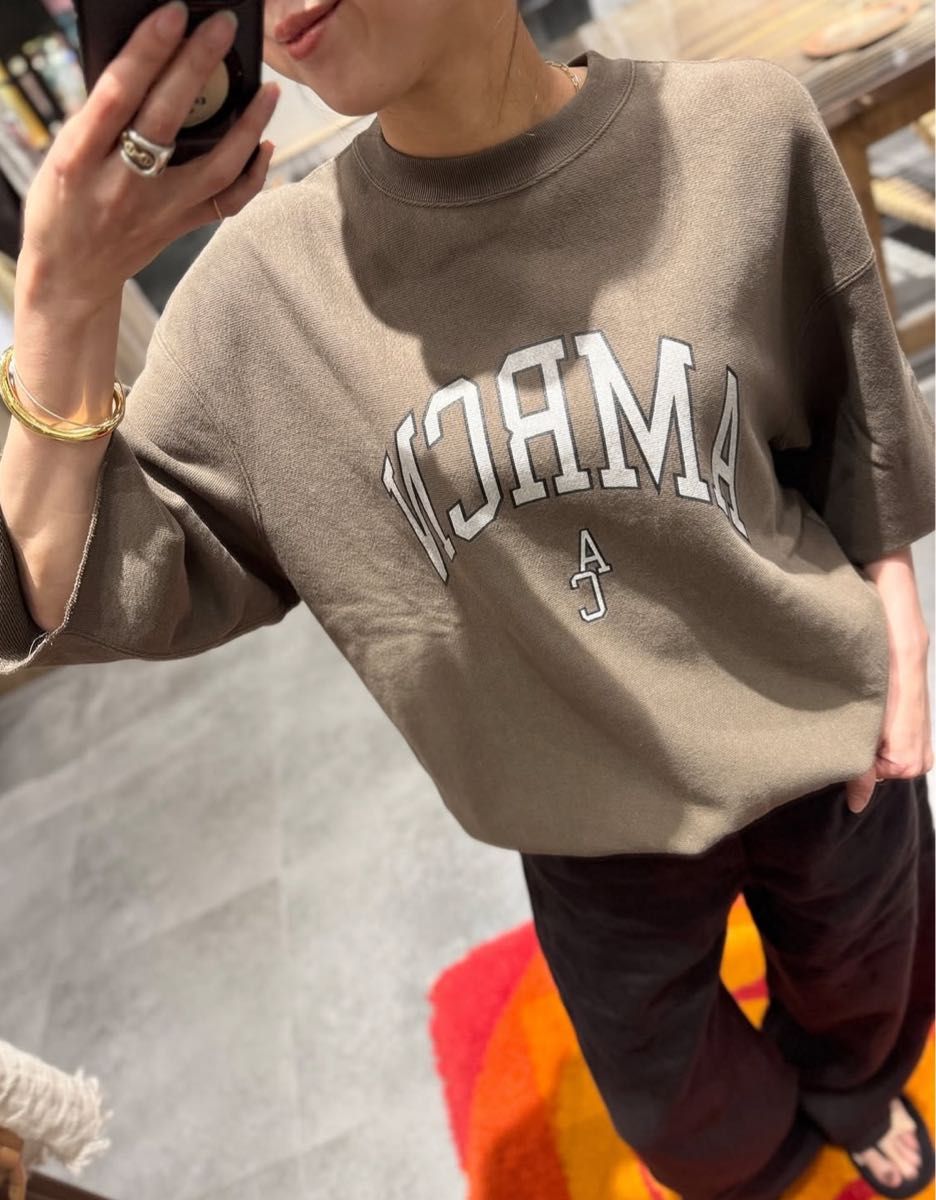 アパルトモン別注 Americanaハーフスリーブ スウェット カットオフ