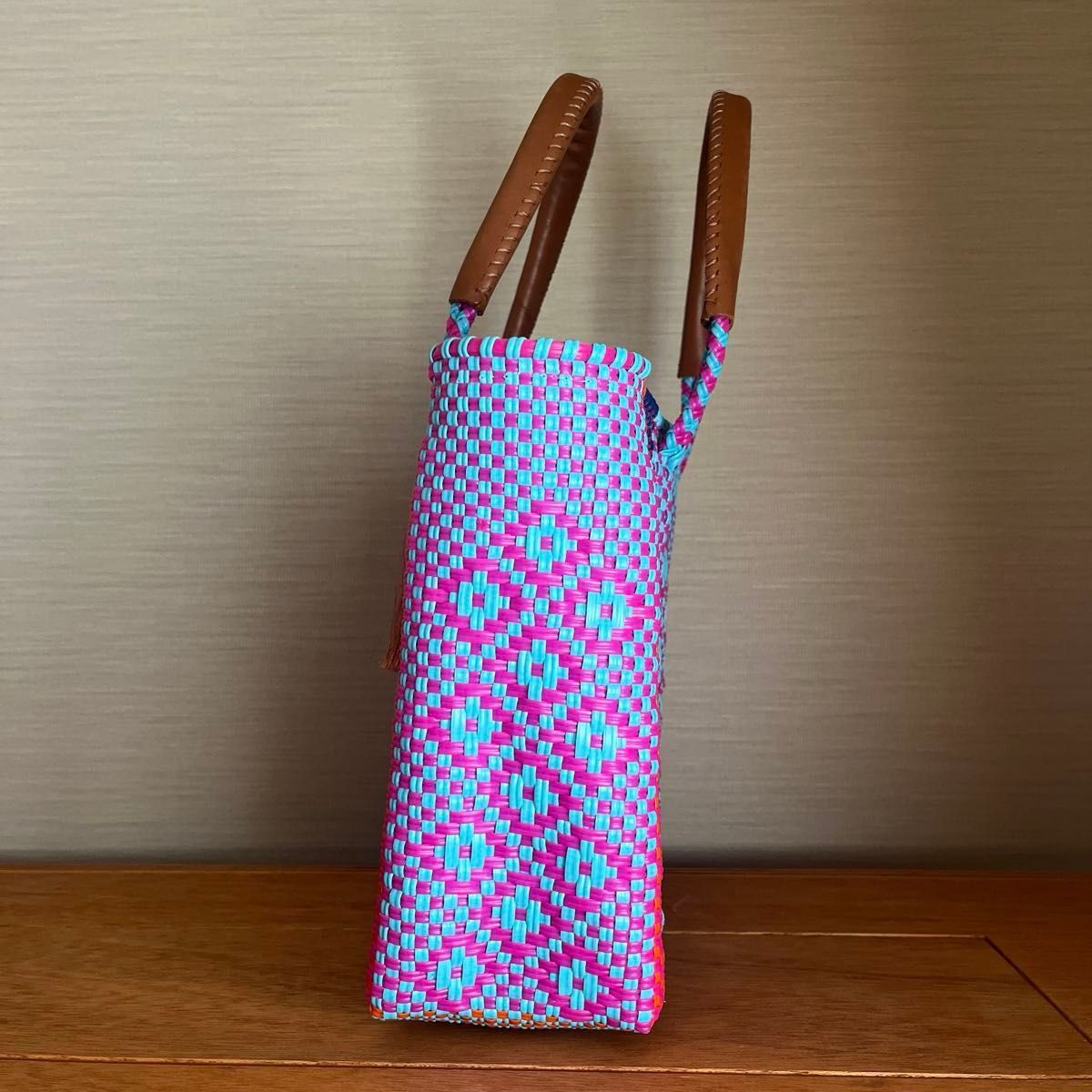 Lady Paola レディパオラ メルカドバッグ かごバッグ レザー チャーム