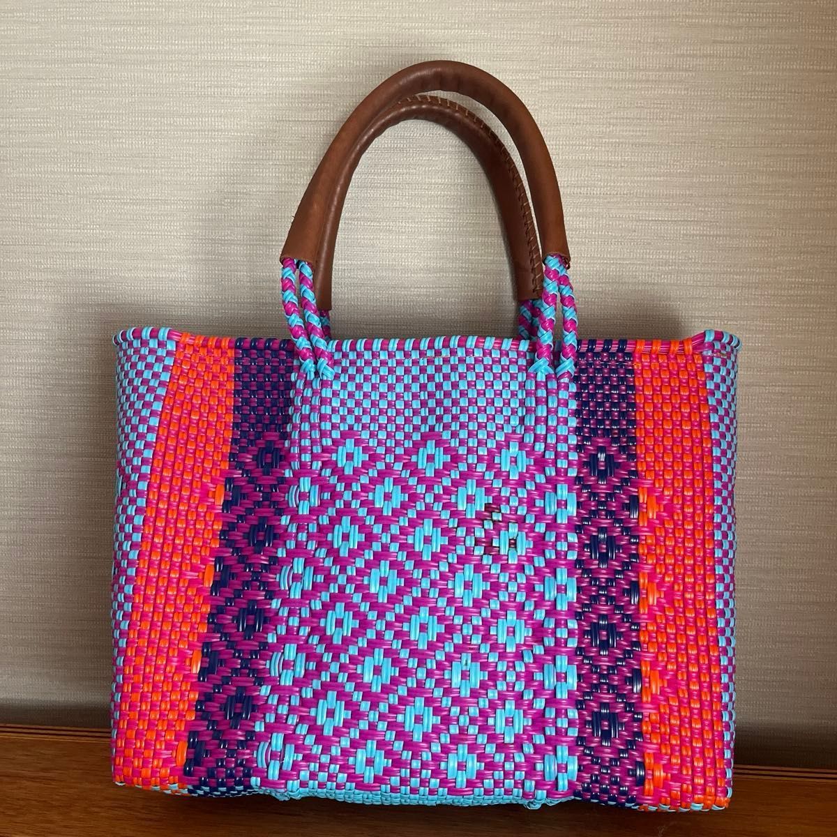 Lady Paola レディパオラ メルカドバッグ かごバッグ レザー チャーム