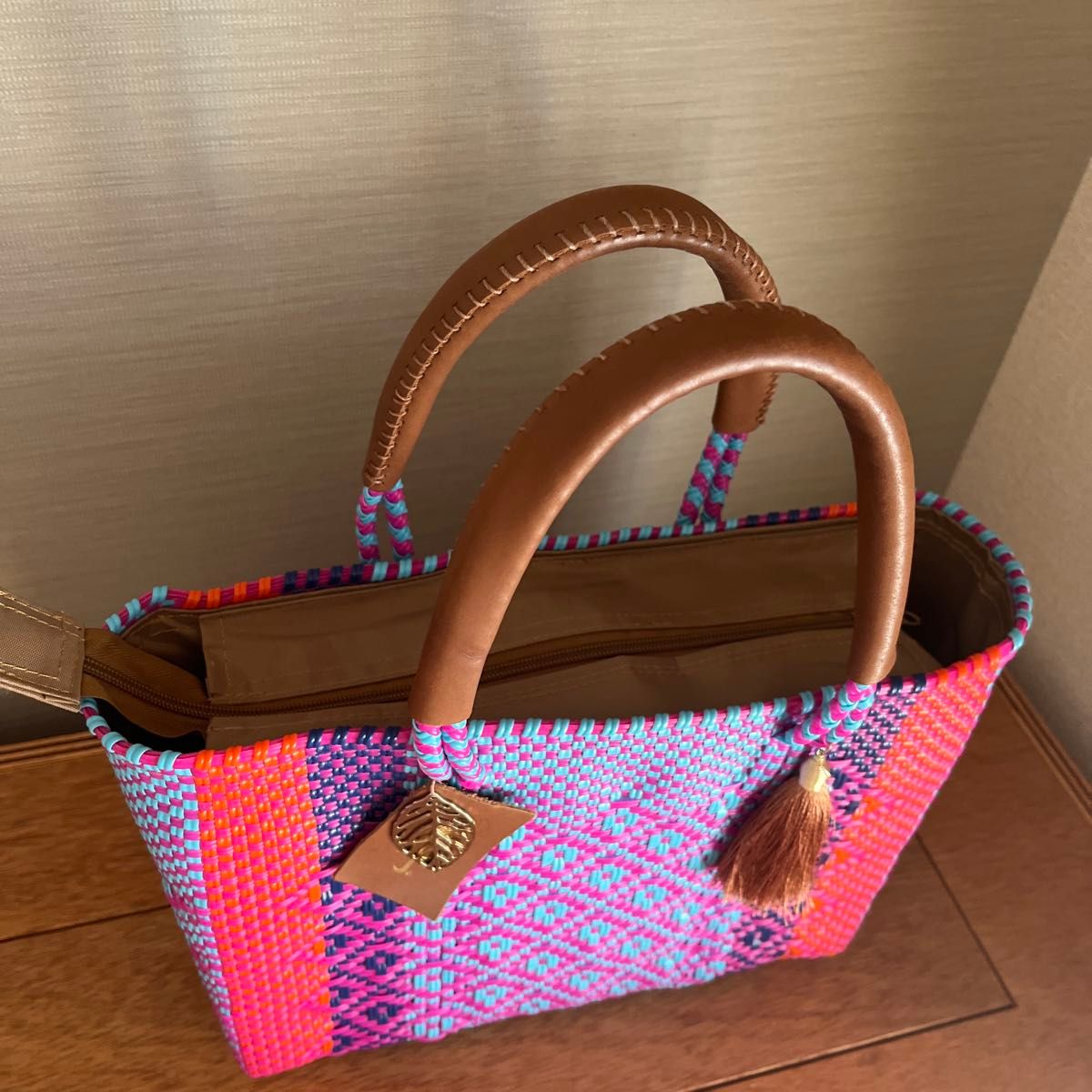 Lady Paola レディパオラ メルカドバッグ かごバッグ レザー チャーム