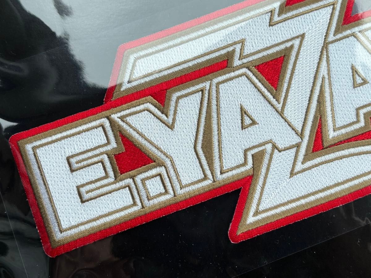 矢沢永吉 E YAZAWA BIG刺繍ワッペンシール ロゴ ホワイト/ゴールド