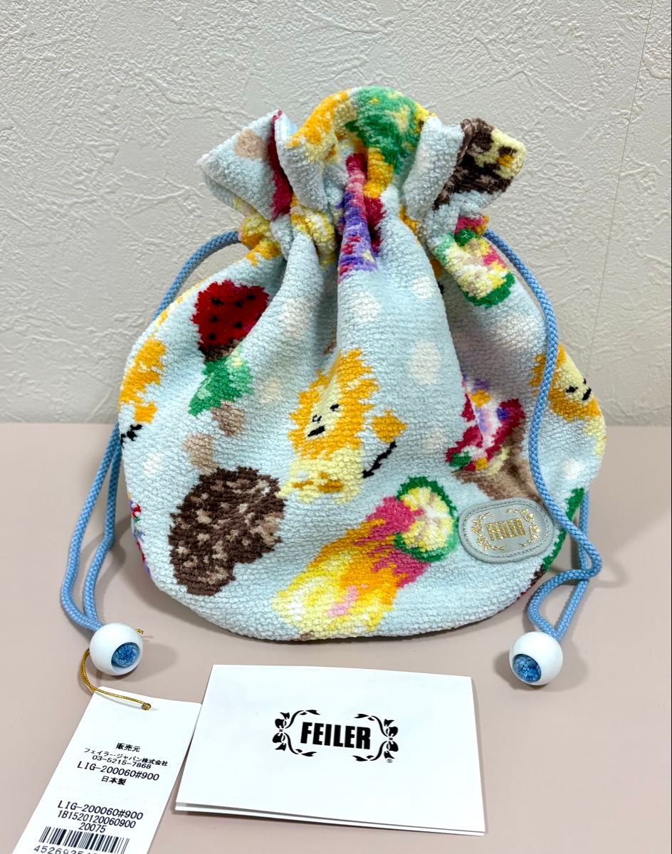 新品タグ付き】フェイラー バーニーズニューヨーク 巾着 アイス