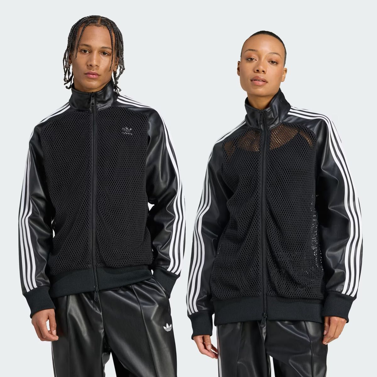 5XL adidas ジェレミースコット フェイクレザー メッシュ セットアップ