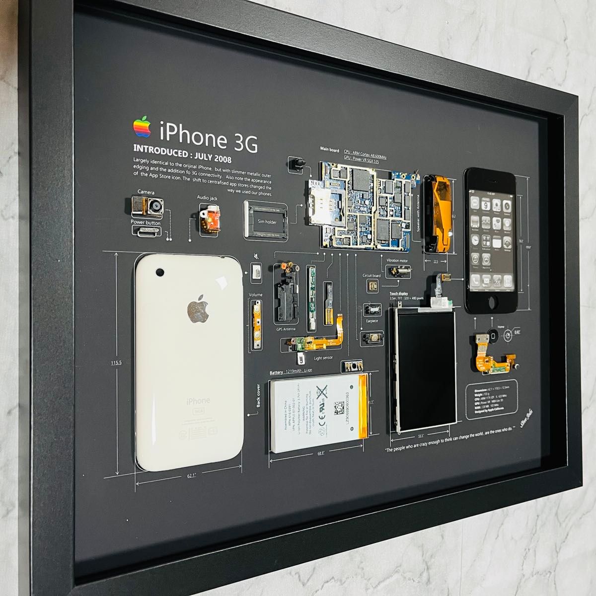 希少端末】iPhone 3G White 標本アート ボックスフレーム仕様｜Yahoo