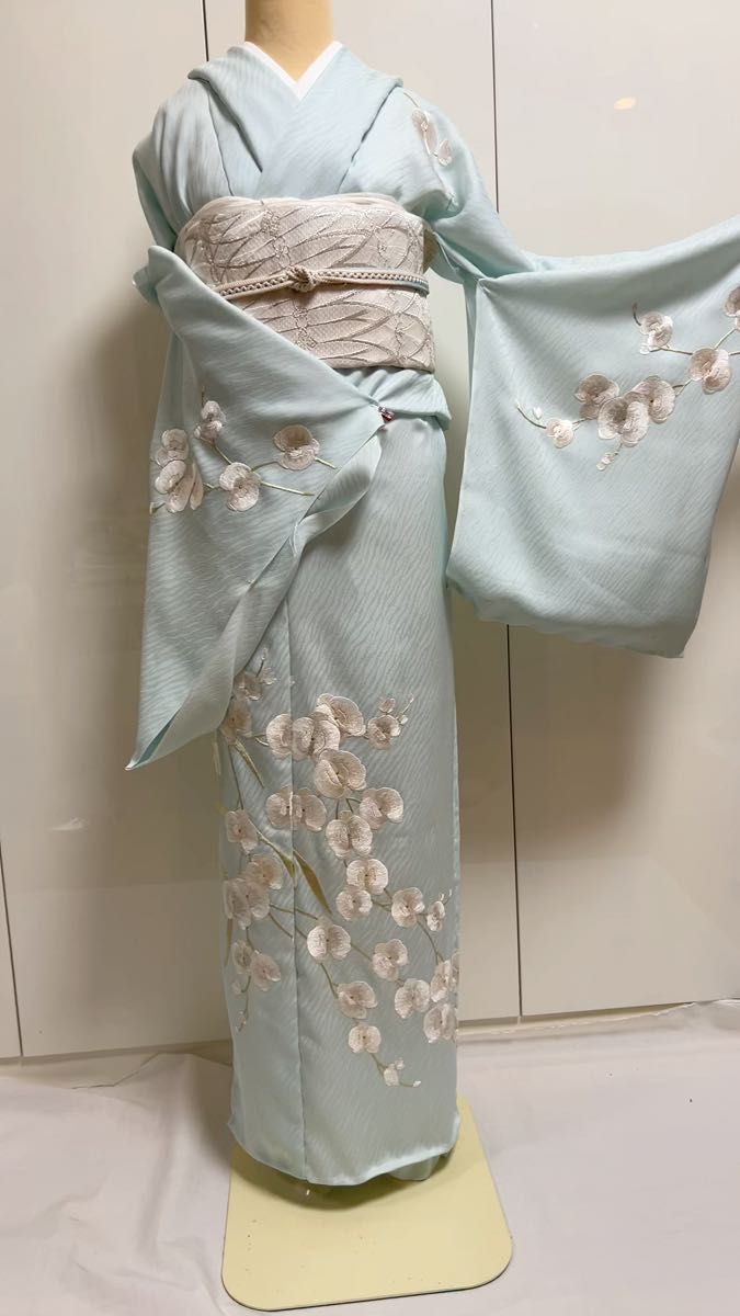 総汕頭刺繍 蘇州刺繍 訪問着 向かい鳥 動物 正絹 躾糸付き A128｜Yahoo