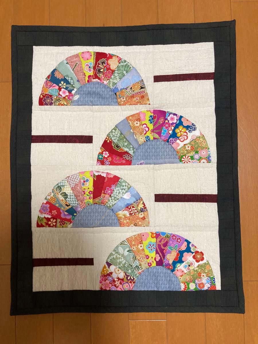 パッチワーク（扇・ファン）和柄 タペストリー ハンドメイド｜Yahoo